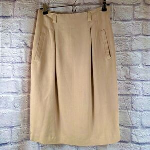 Vintage Capriccio Khaki Over The Knee Pencil Skirt Size Small Pockets